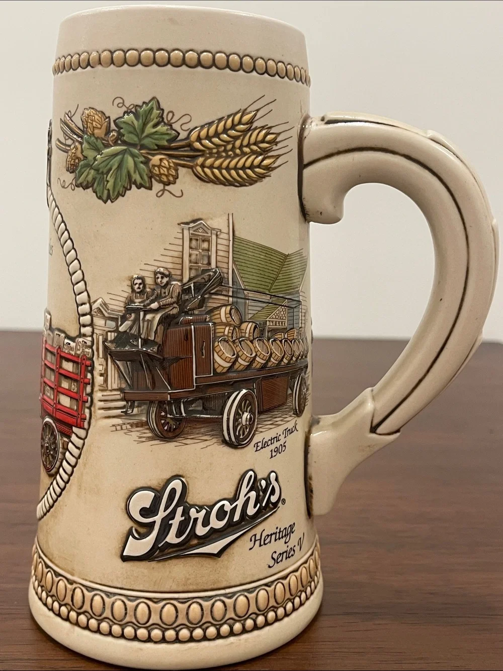 Vintage Stroh’s Beer Stein Heritage Series V “Packard Truck 1913”